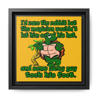 turtle race - framed canvas art (yellow)