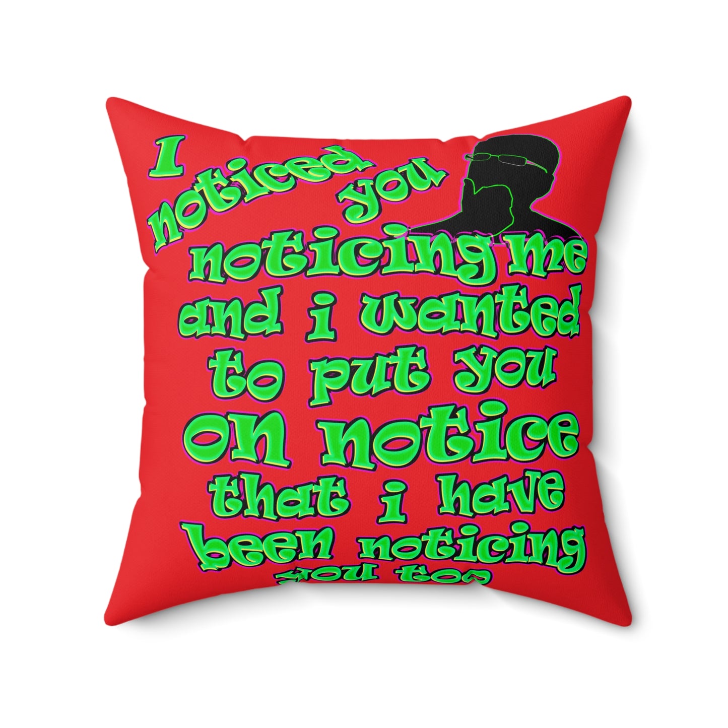 noticed you noticing - Faux Suede Square Pillow - (red)