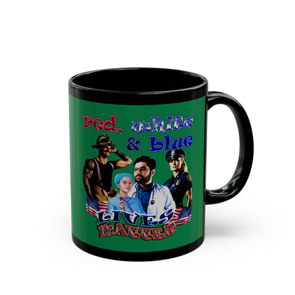 rw&b lives matter - Black Mug (dark green)