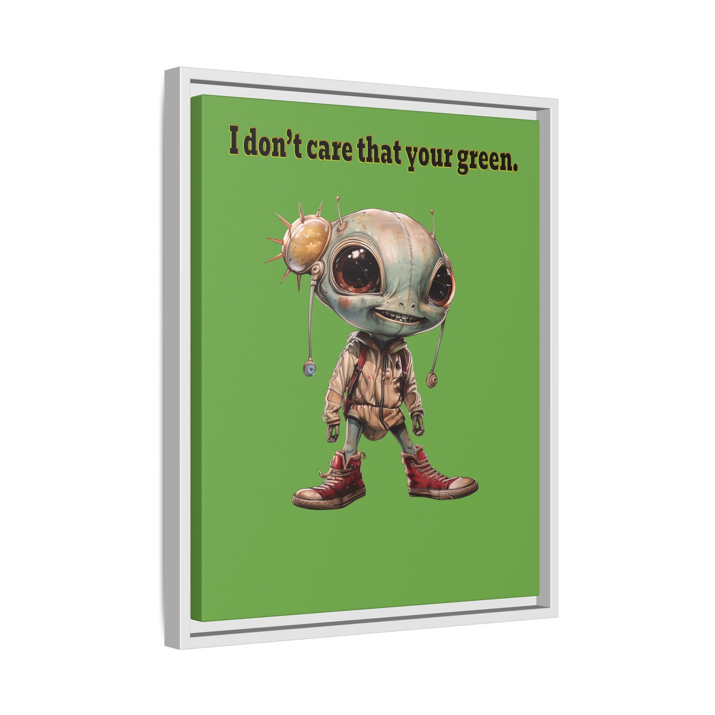 I don't care that your green - framed canvas art (green)