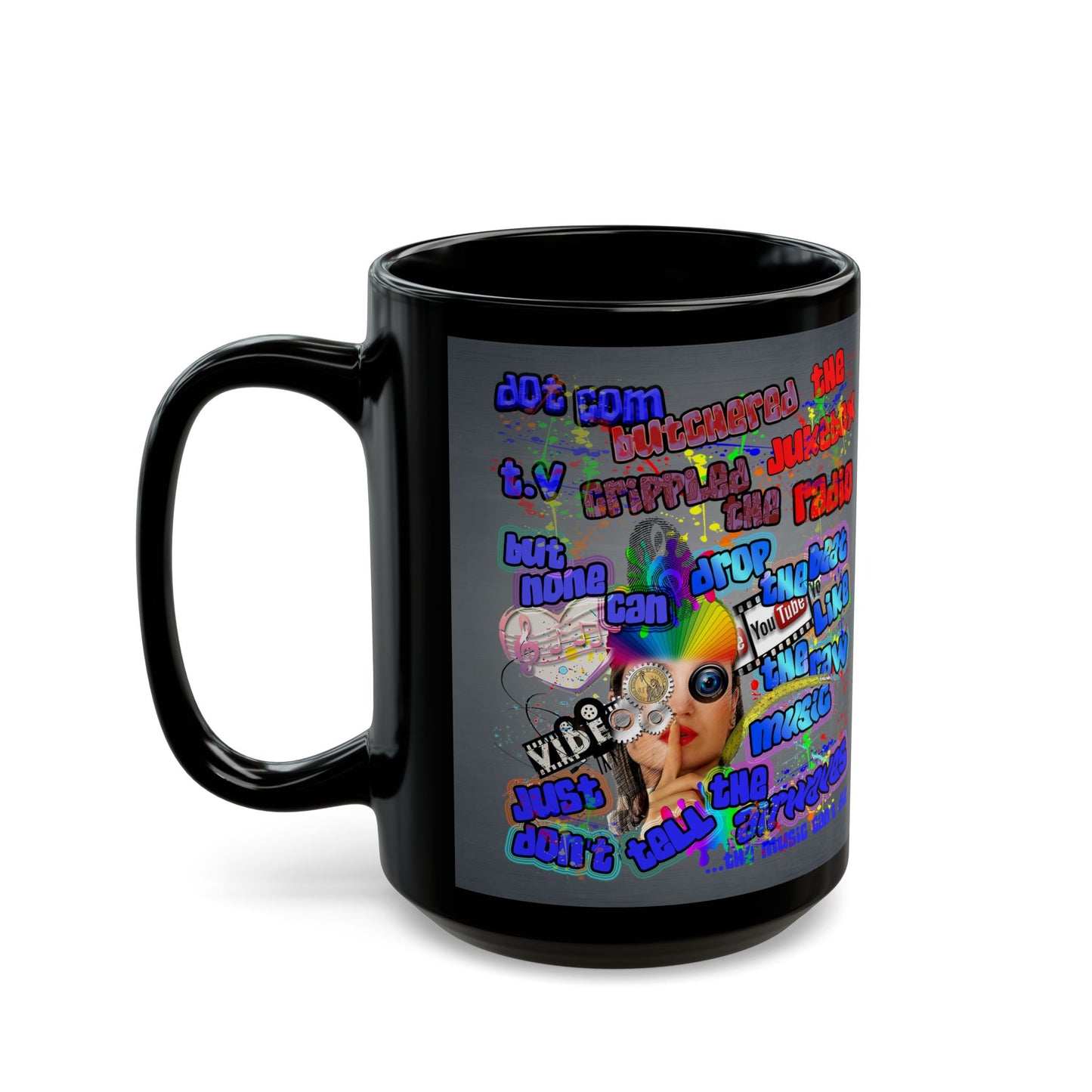 drop the beat - Black Mug (grey-light grey)