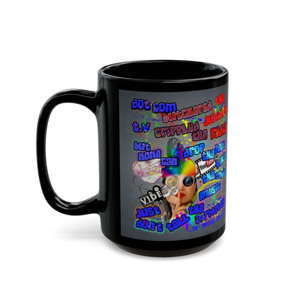 drop the beat - Black Mug (grey-light grey)