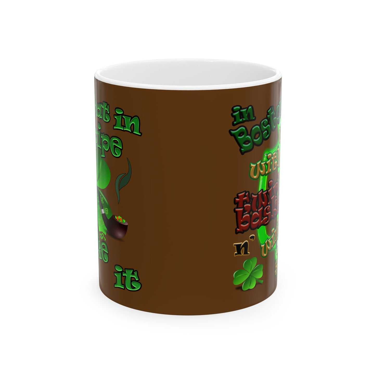 celtics logo - White Mug (brown)