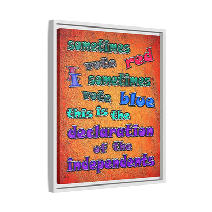 declaration of the independents - framed canvas art (burnt orange)