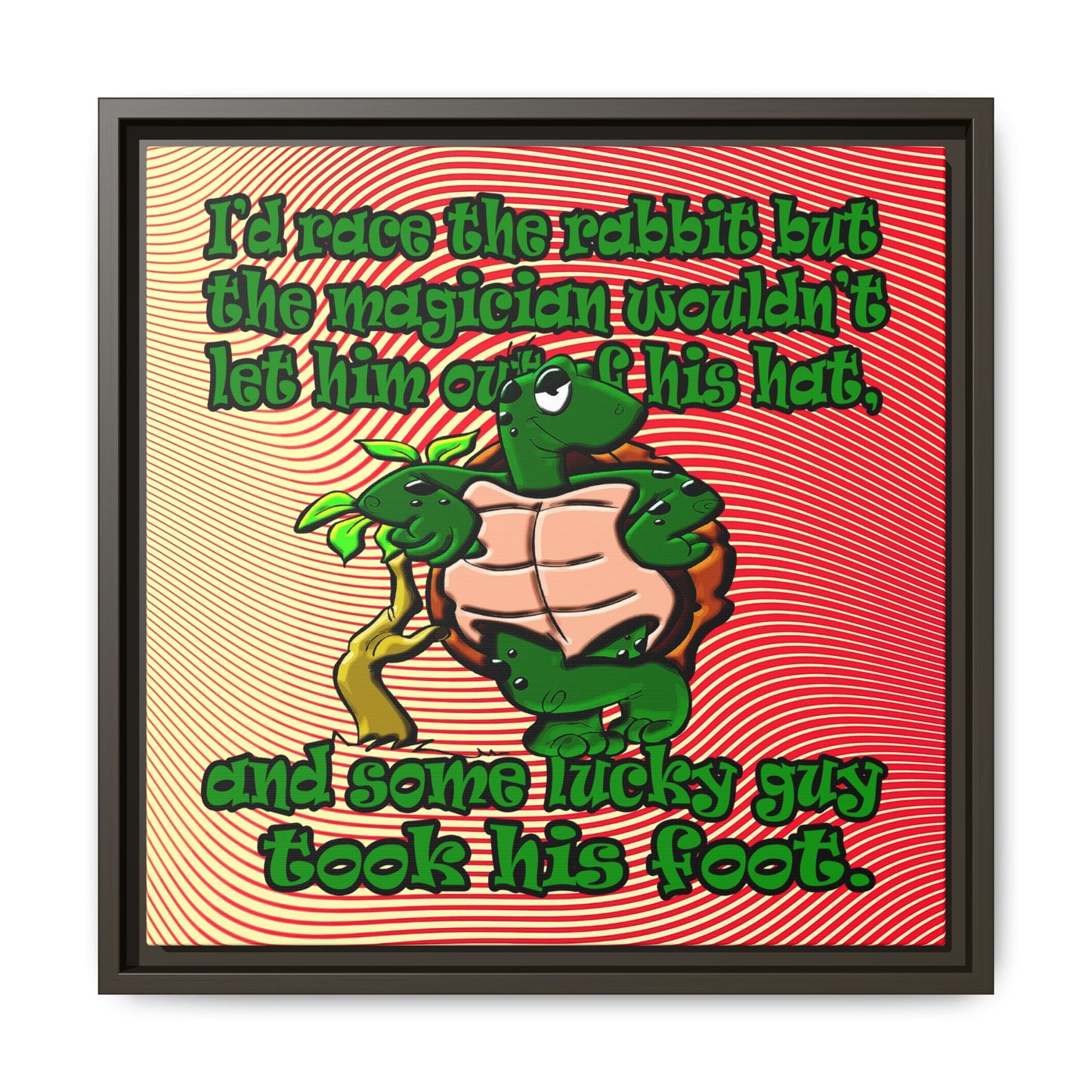 turtle race - framed canvas art (yellow-orange wave)