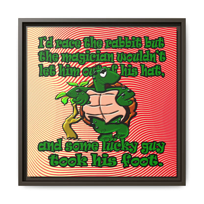 turtle race - framed canvas art (yellow-orange wave)