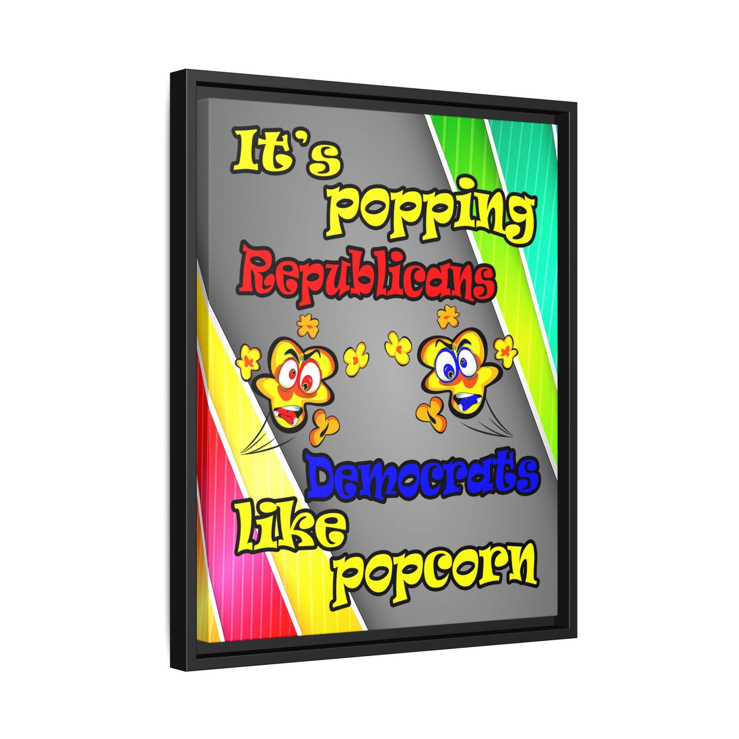 popping like popcorn - framed canvas art (rainbow split)