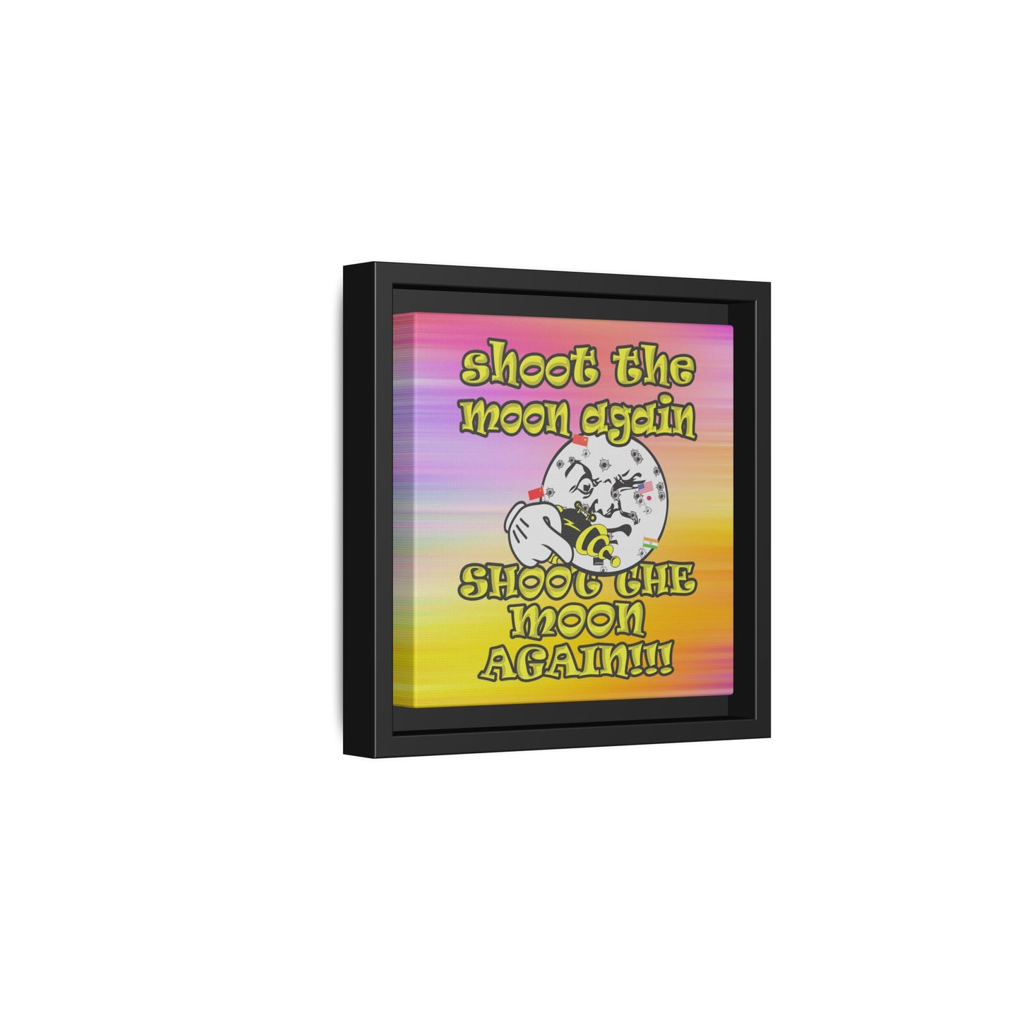 shoot the moon again - framed canvas art (color blur)