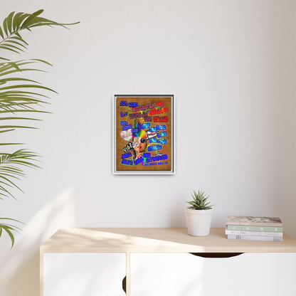 drop the beat - framed canvas art (brown papyrus)