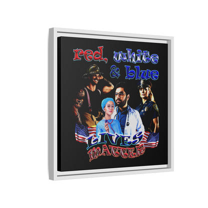 rw&b lives matter - framed canvas art (black)