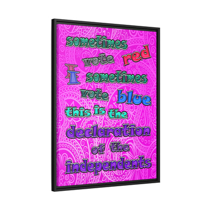 declaration of the independents - framed canvas art (pink swirl)