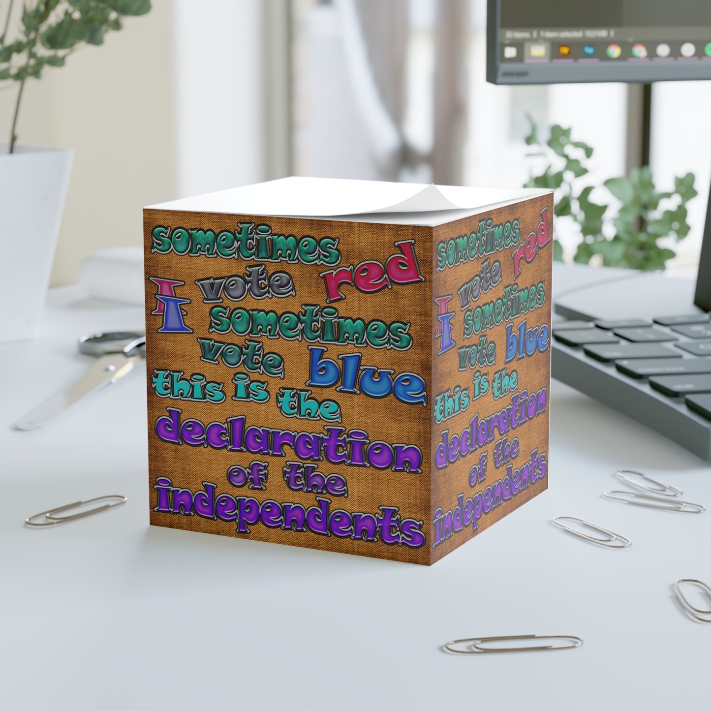 declaration of the independents - note cube (brown papyrus)