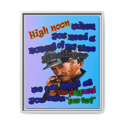 high noon - framed canvas art (light blue-purple wave)