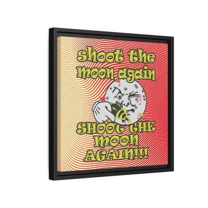 shoot the moon again - framed canvas art (yellow-orange wave)