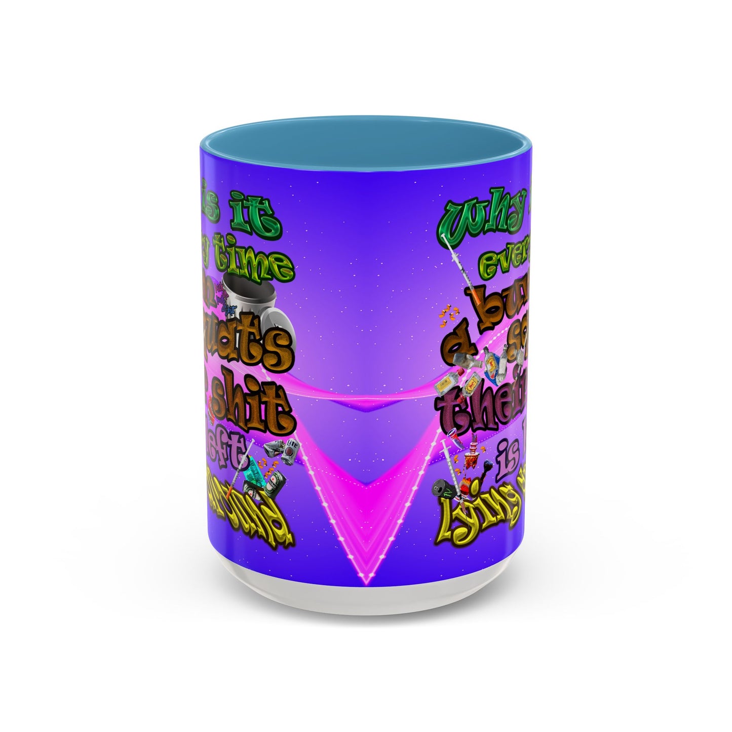 the bum's shit - Accent Mug (purple-pink wave)