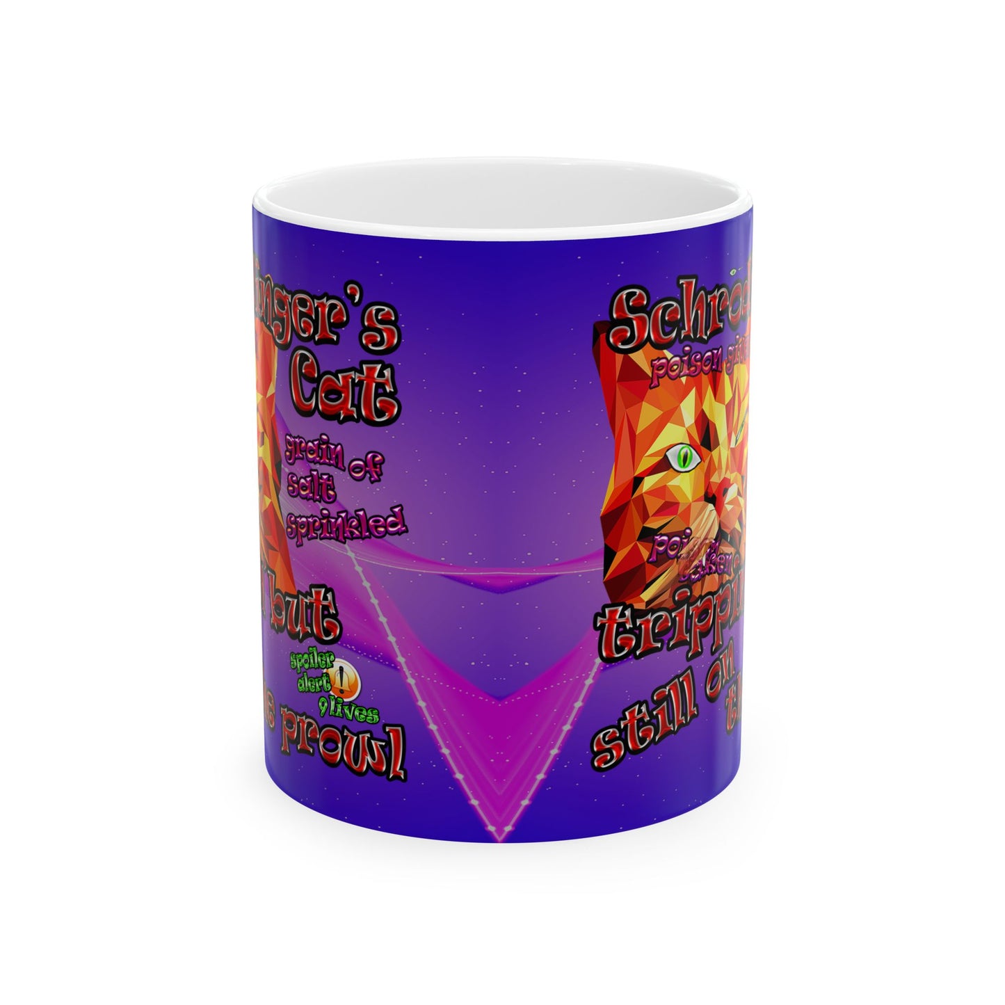 schrodinger's cat - White Mug (purple-pink wave)