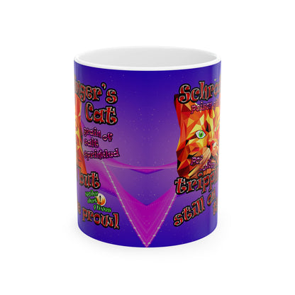 schrodinger's cat - White Mug (purple-pink wave)