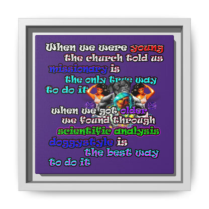 doggystyle - framed canvas art (purple)