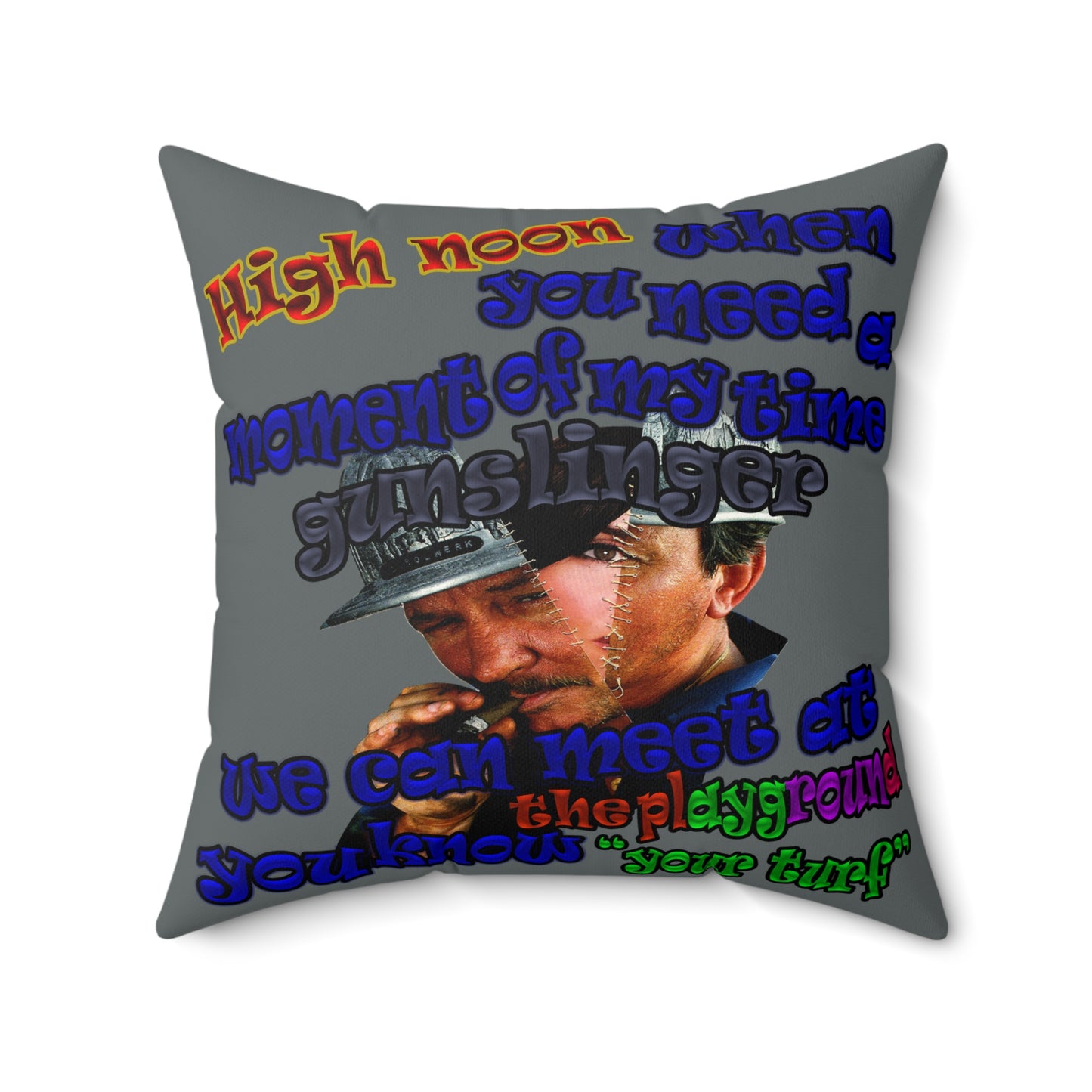 high noon - Spun Polyester Square Pillow - (dark grey)