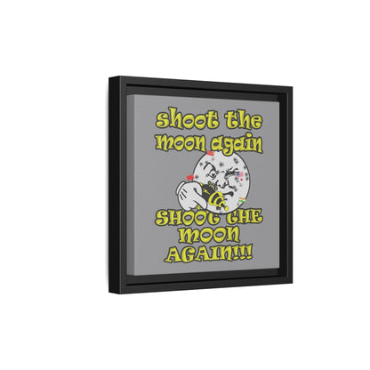shoot the moon again - framed canvas art (grey)