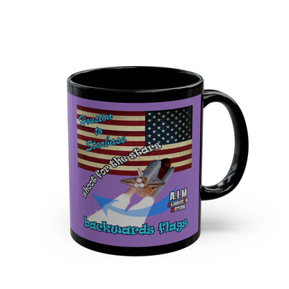 shoot for the stars - Black Mug (light purple)