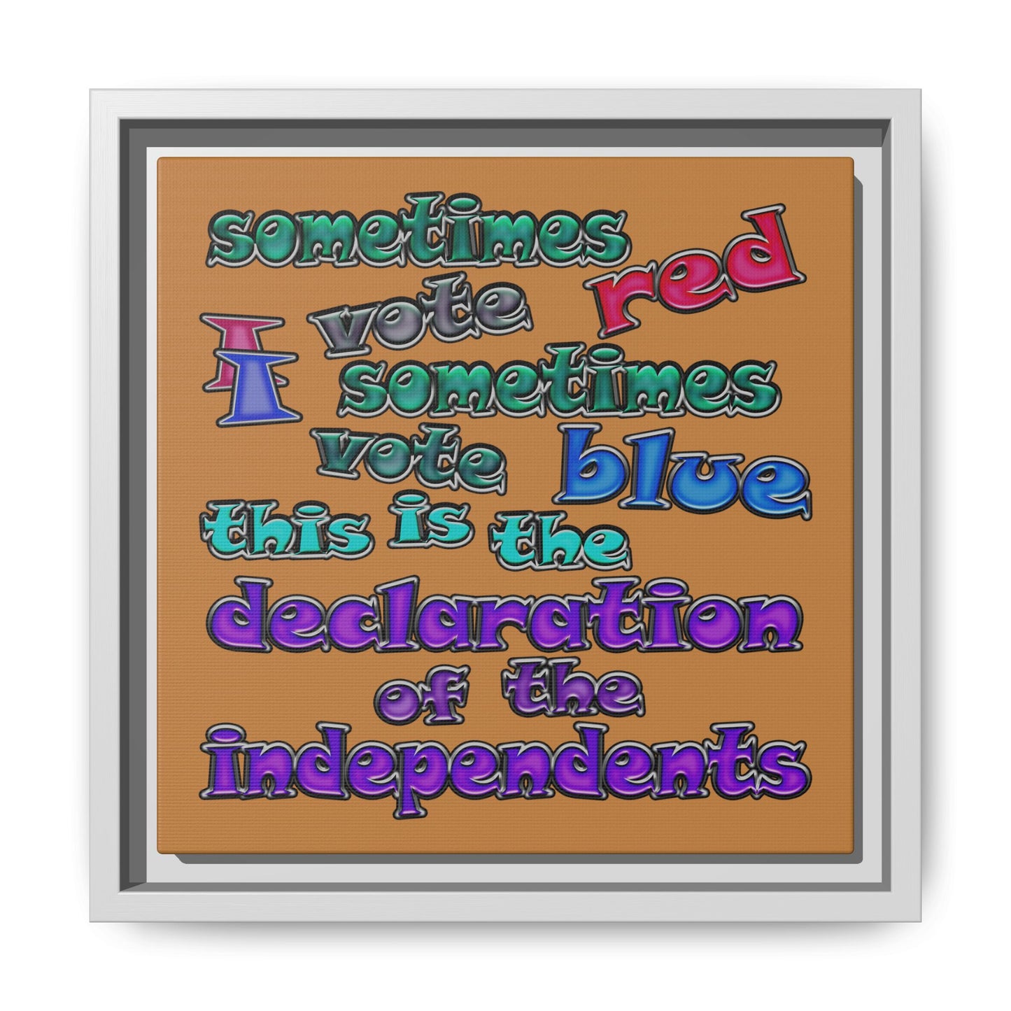 declaration of the independents - framed canvas art (light brown)