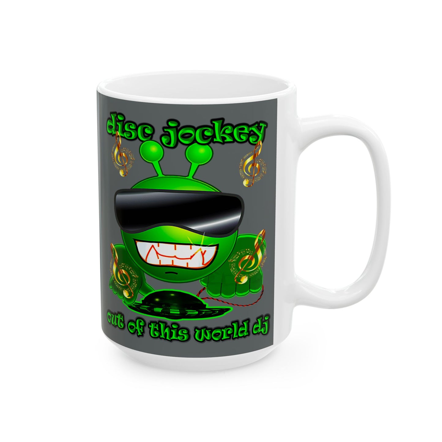 disc jockey - White Mug (dark grey)