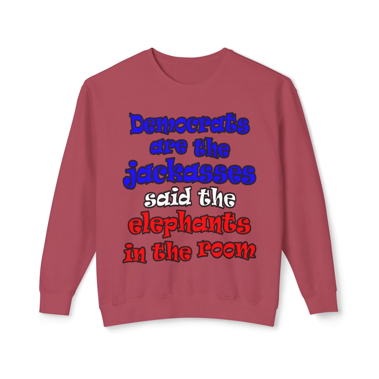 donkeys and elephants - Unisex Lightweight Crewneck Sweatshirt