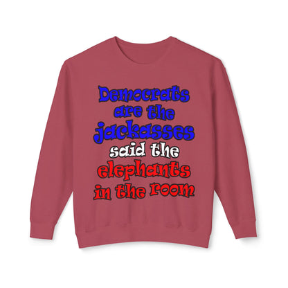 donkeys and elephants - Unisex Lightweight Crewneck Sweatshirt