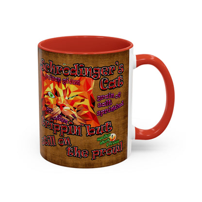schrodinger's cat - Accent Mug (brown papyrus)