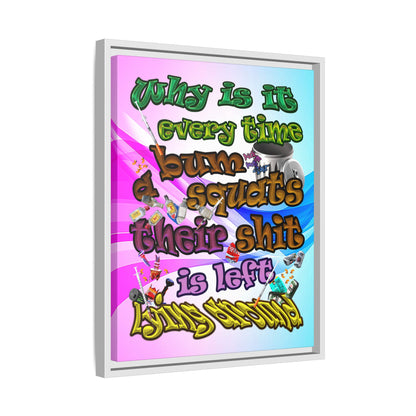 the bum's shit - framed canvas art (light blue-pink wave)