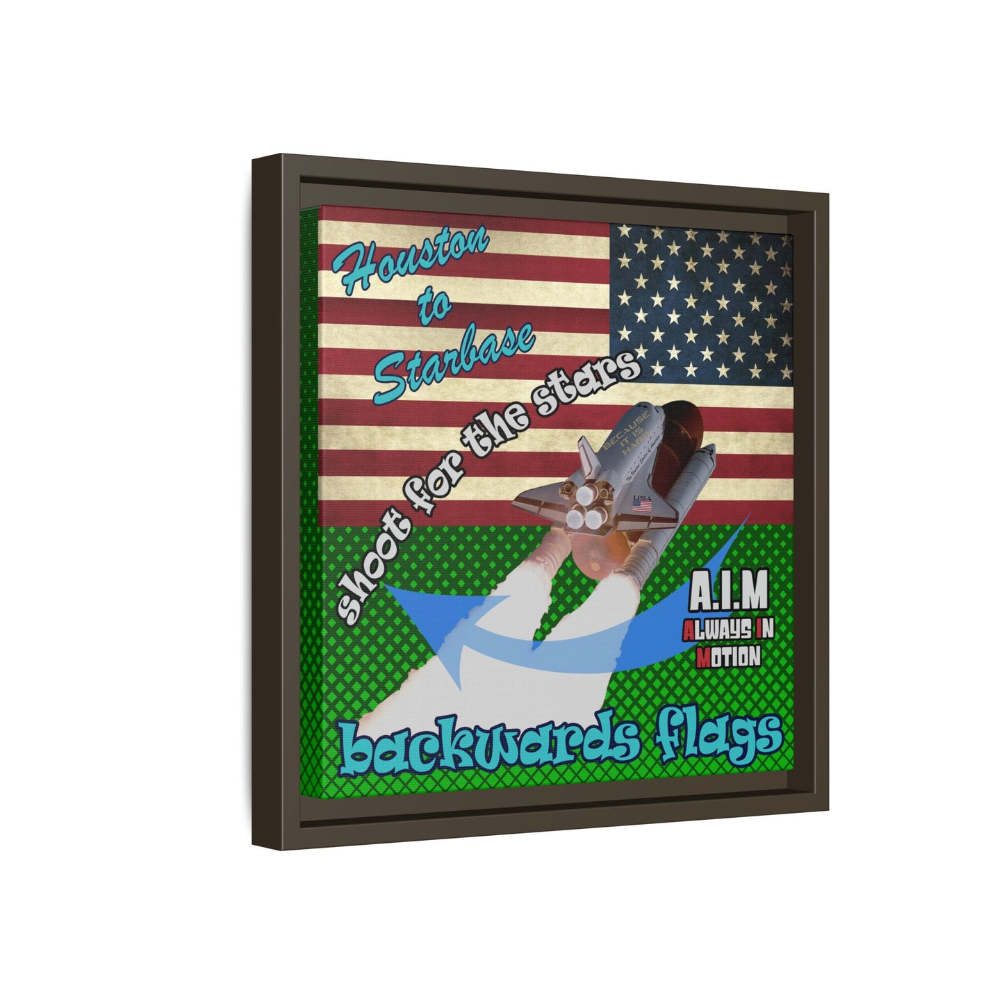 shoot for the stars - framed canvas art (logo green)