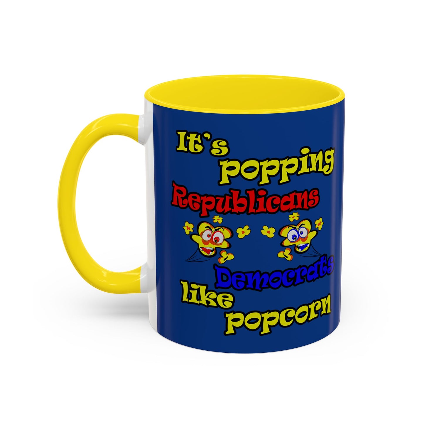 popping like popcorn - Accent Mug (dark blue)