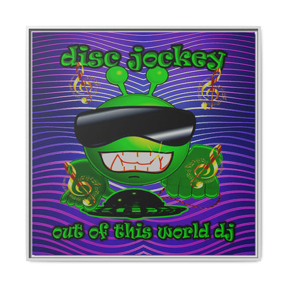 disc jockey - framed canvas art (purple wave)