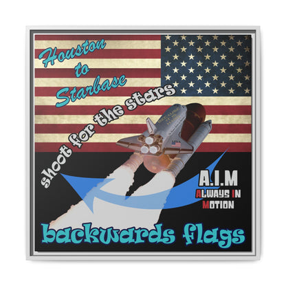 shoot for the stars - framed canvas art (black)
