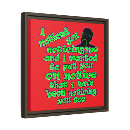noticed you noticing - framed canvas art (red)