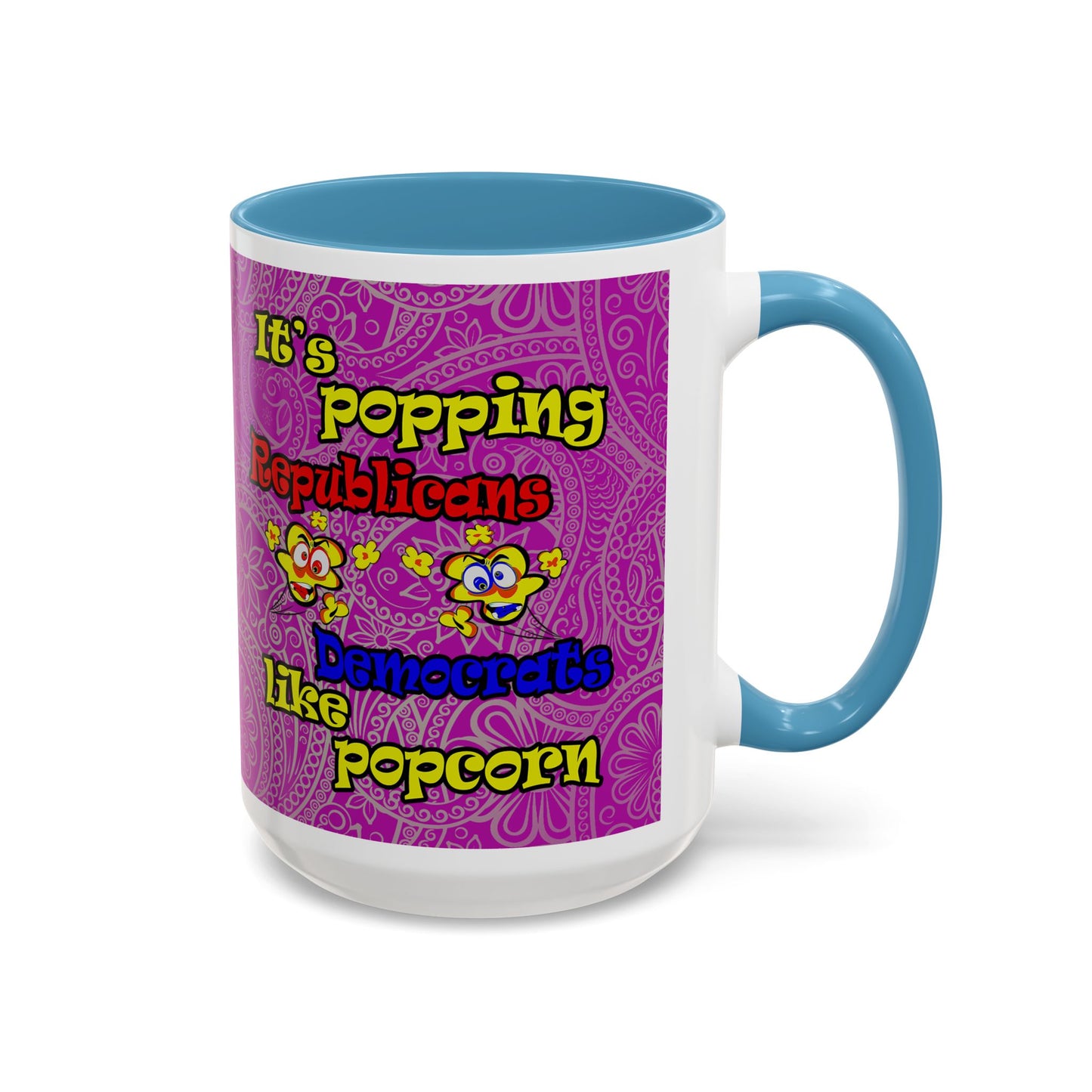popping like popcorn - Accent Mug (pink swirl)