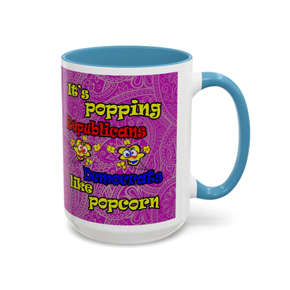popping like popcorn - Accent Mug (pink swirl)