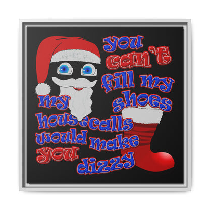 santa's shoes - framed canvas art (black)