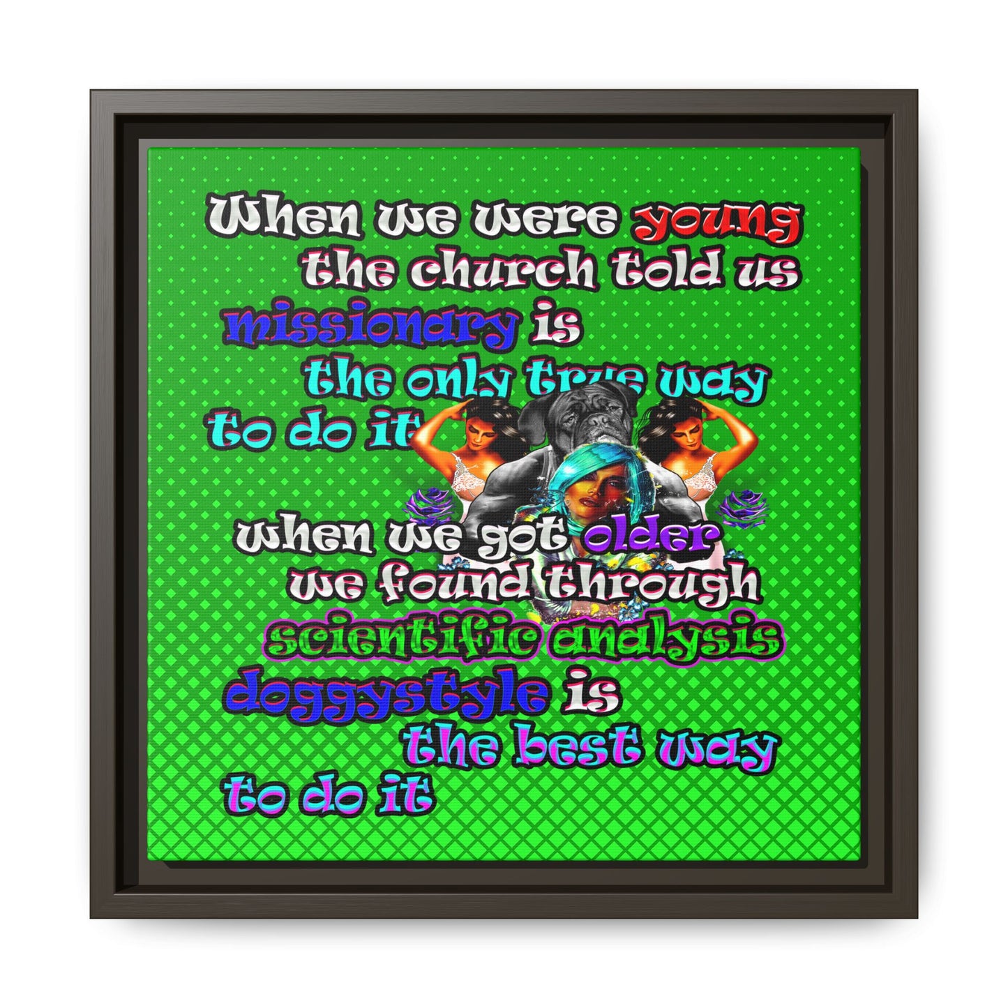 doggystyle - framed canvas art (logo green)