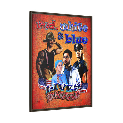 rw&b lives matter - framed canvas art (burnt orange)