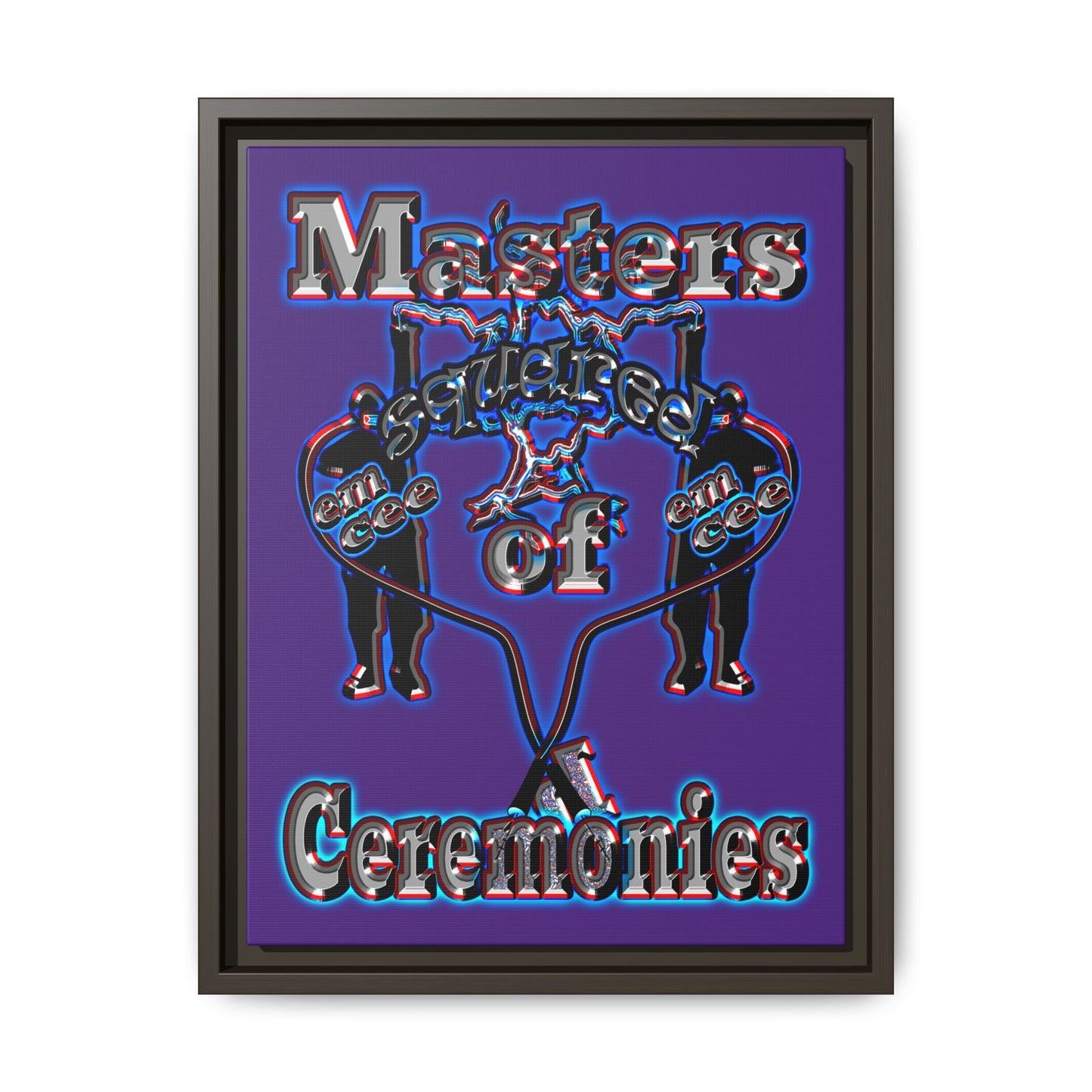 em cee squared - framed canvas art (purple)
