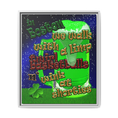 celtics logo - framed canvas art ('snoops' background)