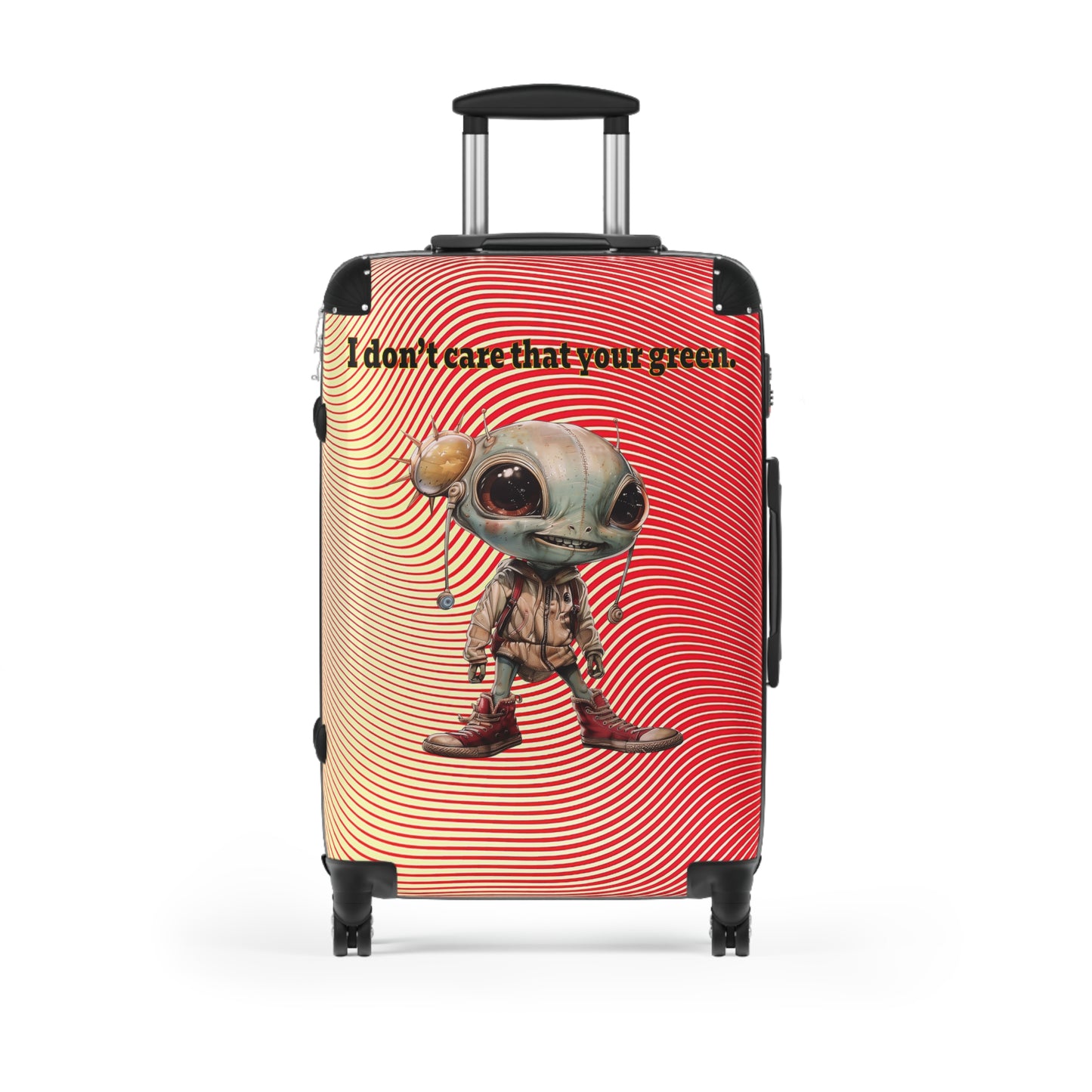 I don't care that your green - Suitcase (yellow-orange wave)