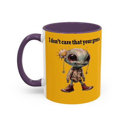 I don't care that your grey - Accent Mug (yellow)