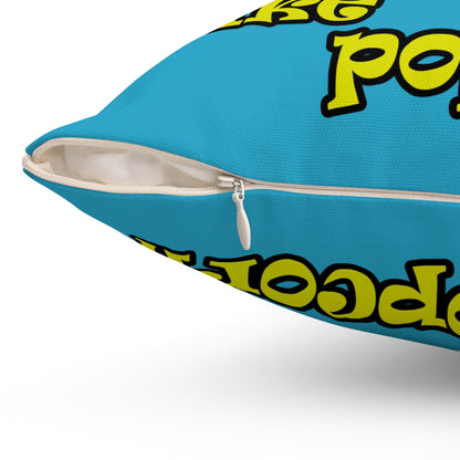 popping like popcorn - Spun Polyester Square Pillow - (turquoise)