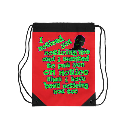noticed you noticing - Drawstring Bag (red)
