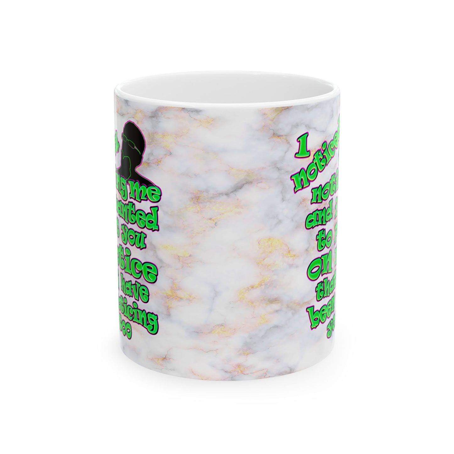 noticed you noticing - White Mug (white marble)