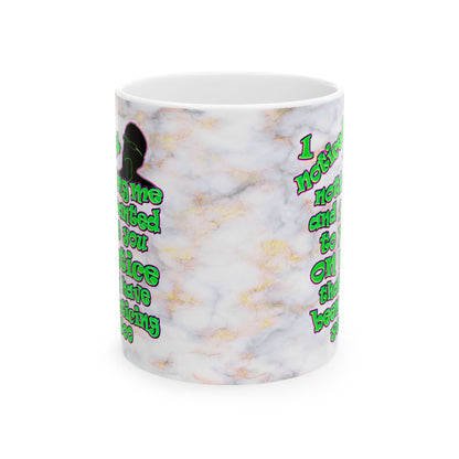 noticed you noticing - White Mug (white marble)