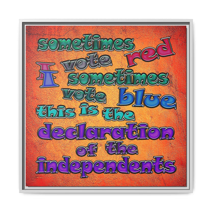 declaration of the independents - framed canvas art (burnt orange)